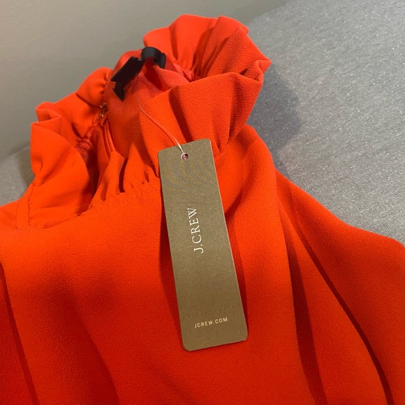 NWT J. Crew Bell Sleeve High Ruffle Collar Sheath Dress - Picture 10 of 12